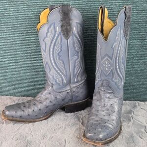 Justin Boots Blue and Black Heeled Boots